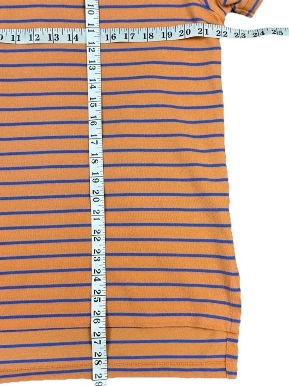 Vintage Polo Ralph Lauren Striped Polo Shirt Mens Large L Custom Fit Orange Blue
